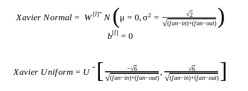 Xavier initialization formula