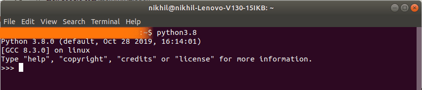 Python in terminal